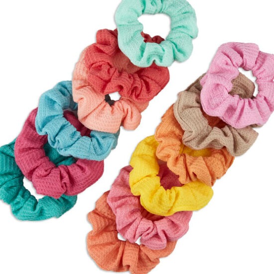 Textured Pastel Scrunchies 12pk image number 3.0