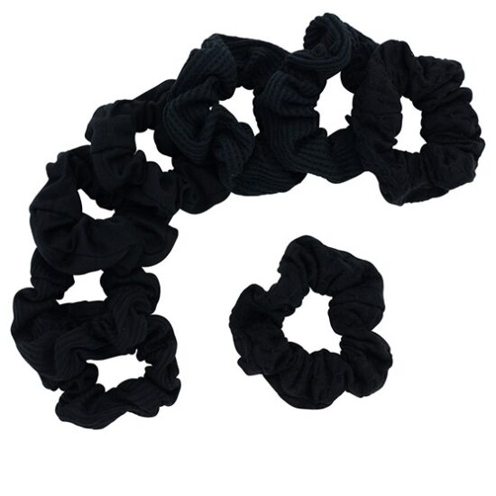 The Original Scrunchie® Mixed Texture Black 8pk ima